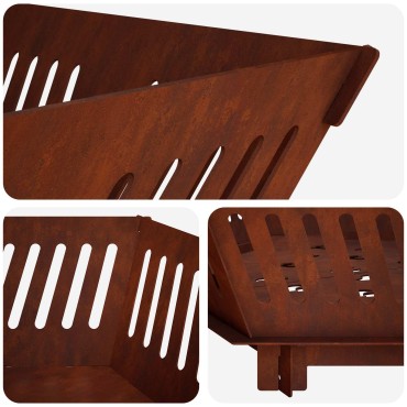 vidaXL Φωτιά Σκ rusty 80 x 80 x 23 cm Ατσάλι Σκληρυθέν στον Αέρα