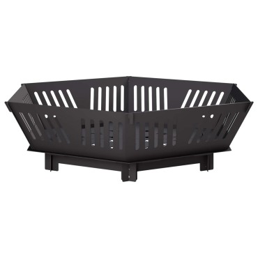 vidaXL Φωτιά Μαύρο 80 x 80 x 23 cm Ατσάλι