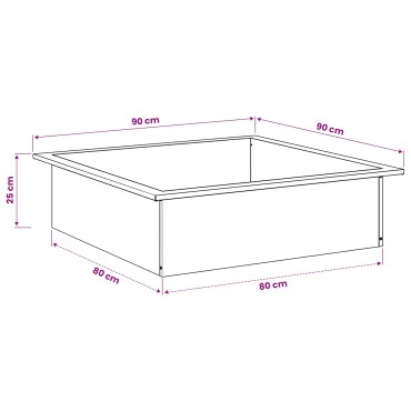 vidaXL Δαχτυλίδι φωτιάς Μαύρο 90 x 90 x 25 εκ Ατσάλι