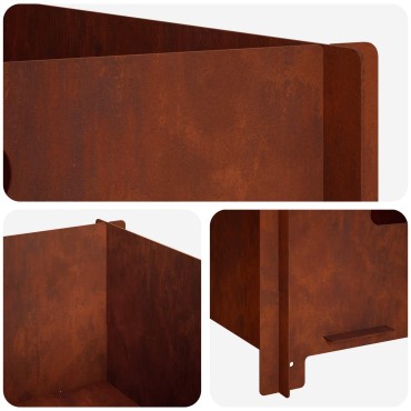 vidaXL Φωτιά Σκ rusty 40 x 40 x 20 cm Ατσάλι Σκληρυθέν στον Αέρα