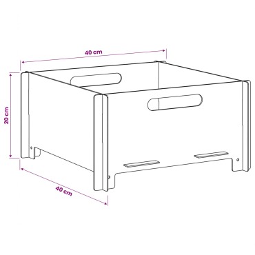 vidaXL Φωτιά Σκ rusty 40 x 40 x 20 cm Ατσάλι Σκληρυθέν στον Αέρα