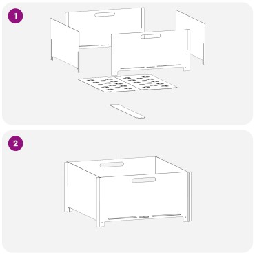 vidaXL Φωτιά Μαύρο 60 x 60 x 30 cm Ατσάλι