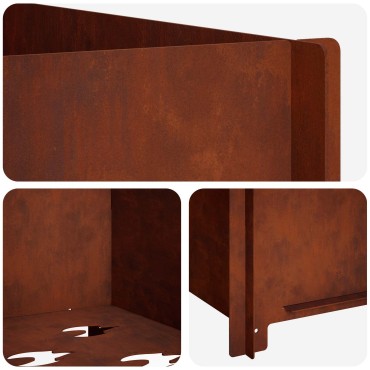 vidaXL Φωτιά Σκ rusty 60 x 60 x 30 cm Ατσάλι Σκληρυθέν στον Αέρα