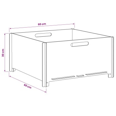 vidaXL Φωτιά Σκ rusty 60 x 60 x 30 cm Ατσάλι Σκληρυθέν στον Αέρα