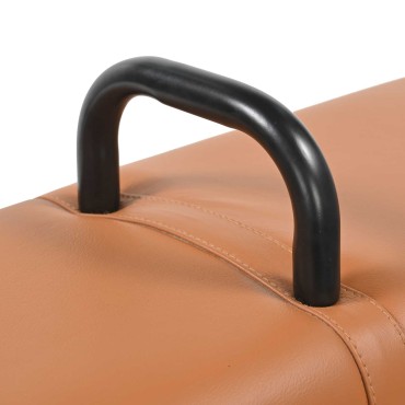 vidaXL παγκάκι Καφέ 110x30x45cm Αληθινό Δέρμα