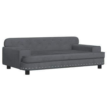 vidaXL Καναπές Παιδικός Σκούρο Γκρι 90x53x30cm από Βελούδο 1 τεμ.