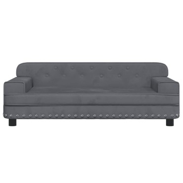 vidaXL Καναπές Παιδικός Σκούρο Γκρι 90x53x30cm από Βελούδο 1 τεμ.