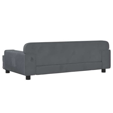 vidaXL Καναπές Παιδικός Σκούρο Γκρι 90x53x30cm από Βελούδο 1 τεμ.