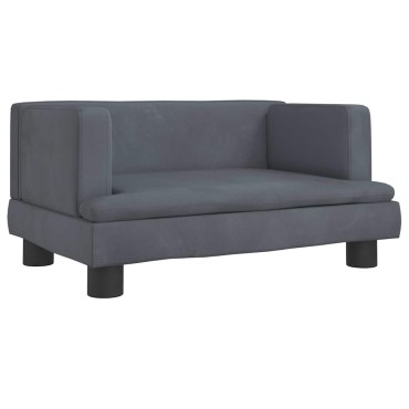 vidaXL Καναπές Παιδικός Σκούρο Γκρι 60x40x30cm από Βελούδο 1 τεμ.