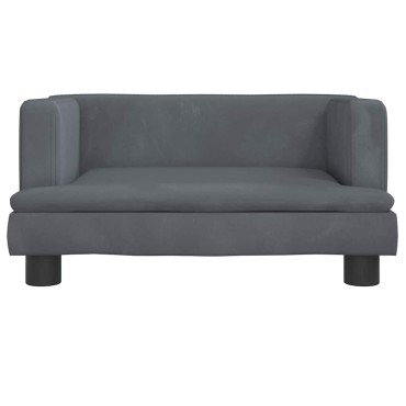 vidaXL Καναπές Παιδικός Σκούρο Γκρι 60x40x30cm από Βελούδο 1 τεμ.