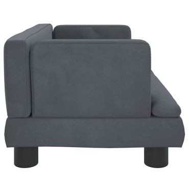 vidaXL Καναπές Παιδικός Σκούρο Γκρι 60x40x30cm από Βελούδο 1 τεμ.