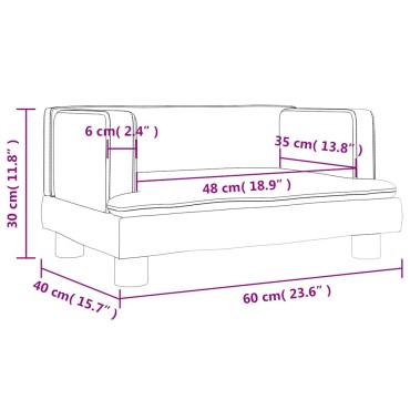 vidaXL Καναπές Παιδικός Σκούρο Γκρι 60x40x30cm από Βελούδο 1 τεμ.