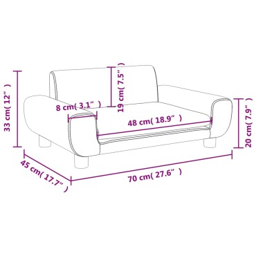 vidaXL Καναπές Παιδικός Μαύρο 70x45x33cm από Βελούδο 1 τεμ.