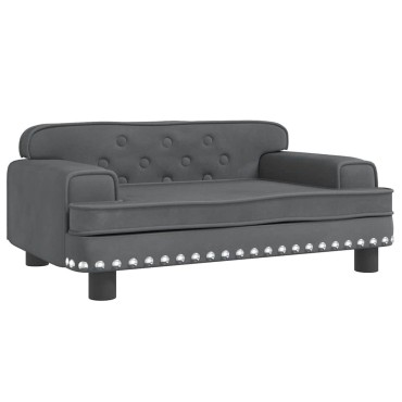 vidaXL Καναπές Παιδικός Σκούρο Γκρι 70x45x30cm από Βελούδο 1 τεμ.