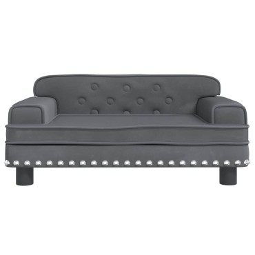 vidaXL Καναπές Παιδικός Σκούρο Γκρι 70x45x30cm από Βελούδο 1 τεμ.