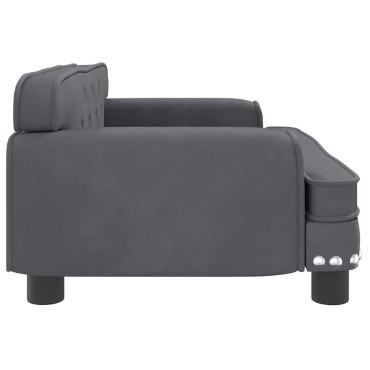 vidaXL Καναπές Παιδικός Σκούρο Γκρι 70x45x30cm από Βελούδο 1 τεμ.