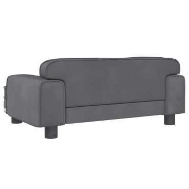 vidaXL Καναπές Παιδικός Σκούρο Γκρι 70x45x30cm από Βελούδο 1 τεμ.