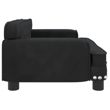 vidaXL Καναπές Παιδικός Μαύρο 70x45x30cm από Βελούδο 1 τεμ.