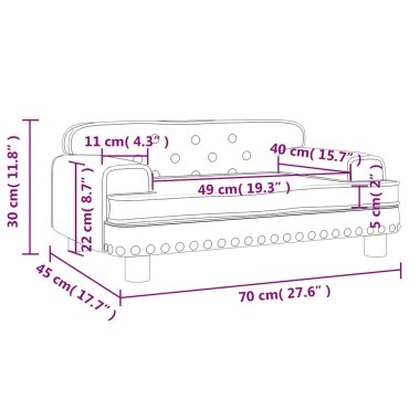 vidaXL Καναπές Παιδικός Μαύρο 70x45x30cm από Βελούδο 1 τεμ.