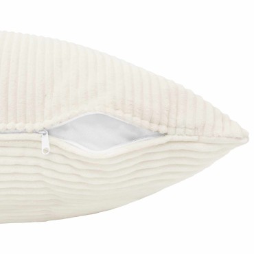 vidaXL Κάλυμμα Μαξιλαριού 2 pcs ALMELO Κρεμ 45 x 45 cm κορντουρόι