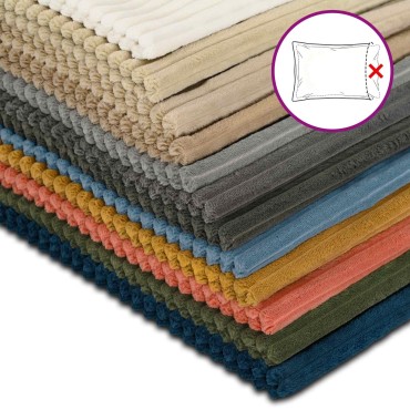 vidaXL Κάλυμμα Μαξιλαριού 2 pcs ALMELO Κρεμ 50 x 50 cm κορντουρόι