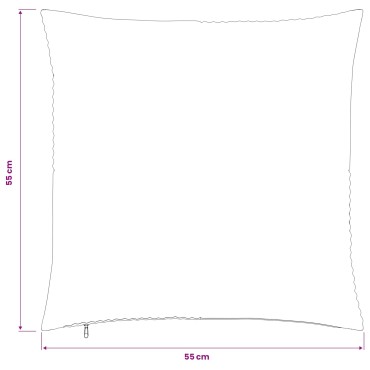 vidaXL Κάλυμμα Μαξιλαριού 2 pcs ALMELO Κρεμ 55 x 55 εκ κορντουρόι