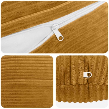 vidaXL Κάλυμμα Μαξιλαριού 2 pcs HEERLEN Κίτρινο Ø 40 cm κορντουρόι