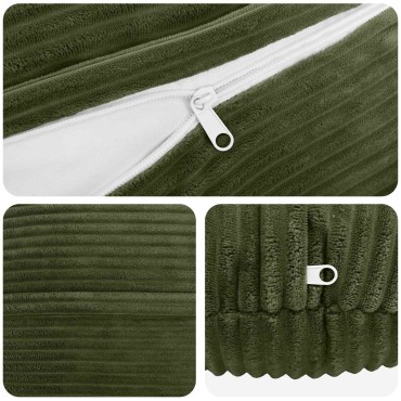 vidaXL Κάλυμμα Μαξιλαριού 2 pcs HEERLEN Πράσινο Ø 40 cm κορντουρόι