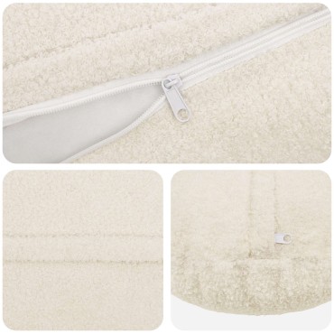 vidaXL Κάλυμμα Μαξιλαριού 6 pcs HEERLEN Κρεμ Ø 40 cm Μπουκλέ