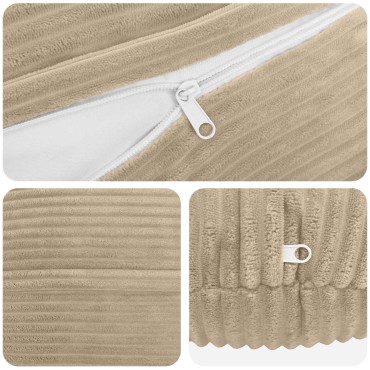 vidaXL Κάλυμμα Μαξιλαριού 2 pcs HEERLEN Taupe Ø 50 cm κορντουρόι