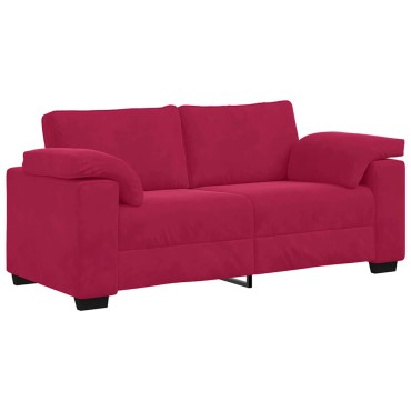 vidaXL Καναπές Διθέσιος Κόκκινος Βελούδος 180x77x82cm 1 τεμ.