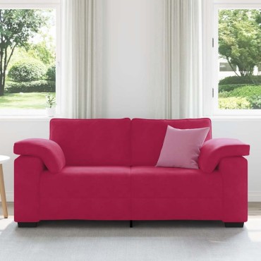 vidaXL Καναπές Διθέσιος Κόκκινος Βελούδος 180x77x82cm 1 τεμ.