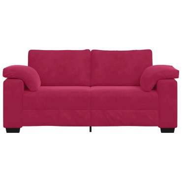 vidaXL Καναπές Διθέσιος Κόκκινος Βελούδος 180x77x82cm 1 τεμ.