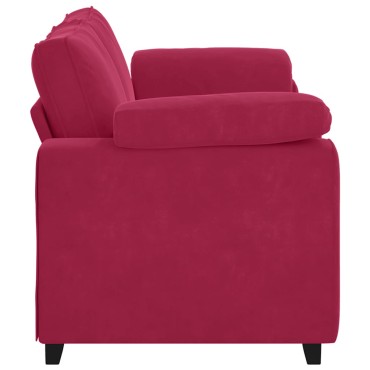 vidaXL Καναπές Διθέσιος Κόκκινος Βελούδος 180x77x82cm 1 τεμ.