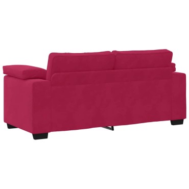 vidaXL Καναπές Διθέσιος Κόκκινος Βελούδος 180x77x82cm 1 τεμ.