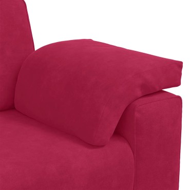 vidaXL Καναπές Διθέσιος Κόκκινος Βελούδος 180x77x82cm 1 τεμ.
