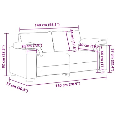 vidaXL Καναπές Διθέσιος Κόκκινος Βελούδος 180x77x82cm 1 τεμ.