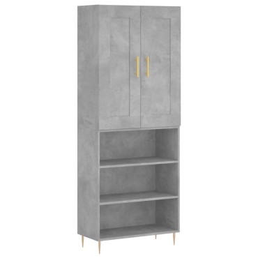vidaXL Ντουλάπι Γκρι Σκυροδέματος 69,5x34x180cm Επεξεργασμένο Ξύλο 1 τεμ.