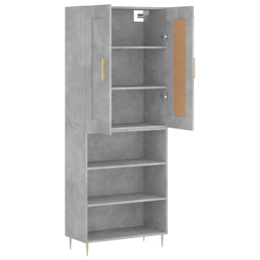 vidaXL Ντουλάπι Γκρι Σκυροδέματος 69,5x34x180cm Επεξεργασμένο Ξύλο 1 τεμ.