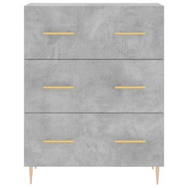 vidaXL Ντουλάπι Γκρι Σκυροδέματος 69,5x34x180cm Επεξεργασμένο Ξύλο 1 τεμ.