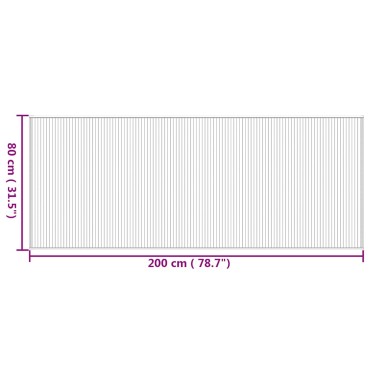 vidaXL Χαλί Ορθογώνιο Φυσικό 80x200cm Μπαμπού