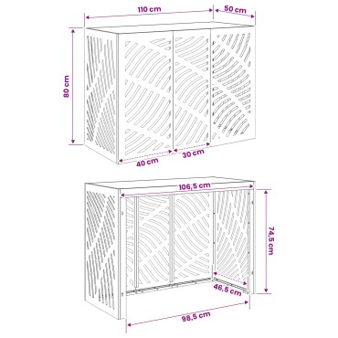 vidaXL Κάλυμμα κλιματιστικού Ασημί 110 x 50 x 80 cm