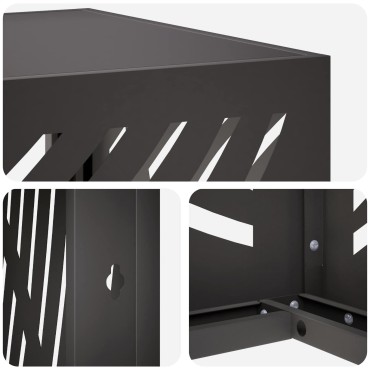 vidaXL Κάλυμμα κλιματιστικού Μαύρο 90 x 40 x 60 εκ Ατσάλι