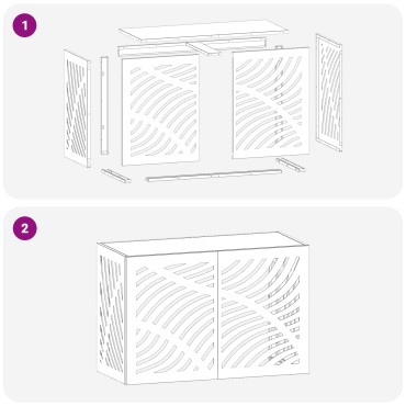 vidaXL Κάλυμμα κλιματιστικού Μαύρο 90 x 40 x 60 εκ Ατσάλι