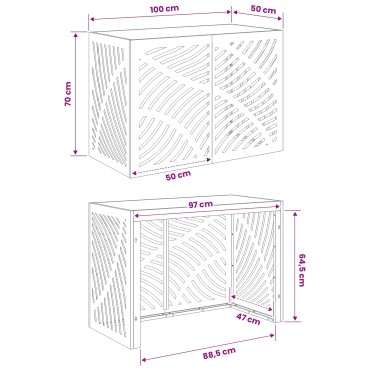 vidaXL Κάλυμμα κλιματιστικού Ασημί 100 x 50 x 70 cm