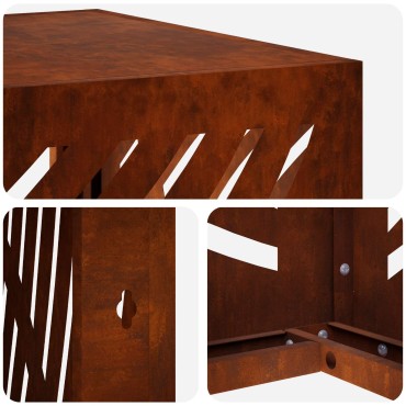 vidaXL Κάλυμμα κλιματιστικού Σκ rusty 90 x 40 x 60 εκ