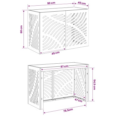 vidaXL Κάλυμμα κλιματιστικού Σκ rusty 90 x 40 x 60 εκ