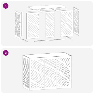 vidaXL Κάλυμμα κλιματιστικού Ασημί 110 x 50 x 80 cm Ανοξείδωτο Ατσάλι
