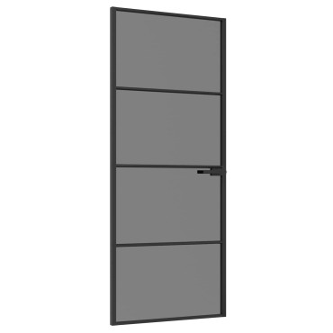 vidaXL Εσωτερική Πόρτα 83 x 201,5 cm Θρυμματισμένο Γυαλί και Αλουμίνιο