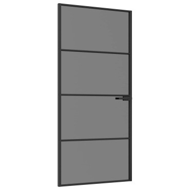 vidaXL Εσωτερική Πόρτα 93 x 201,5 cm Θρυμματισμένο Γυαλί και Αλουμίνιο